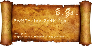 Brückler Zsófia névjegykártya